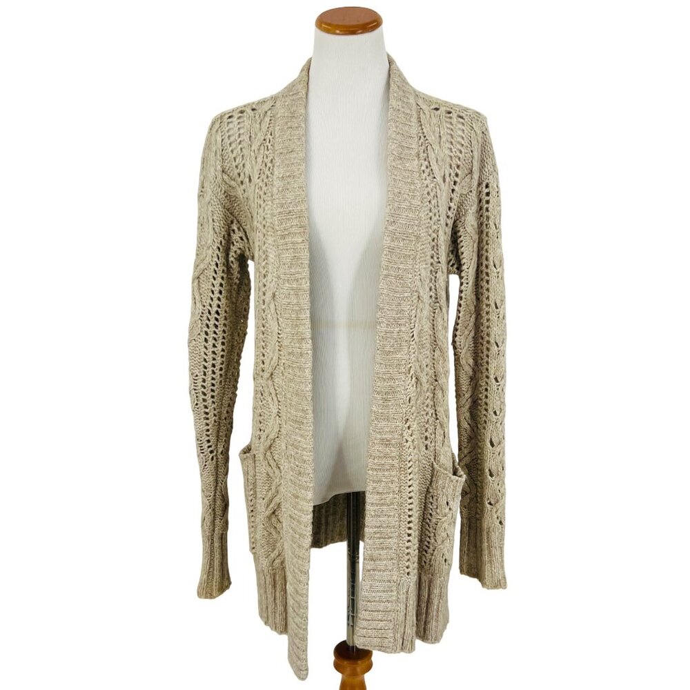 Vintage Aerie x American Eagle Open Front Relaxed Cable Knit Cardigan Sweater - Picture 11 of 12